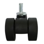 Ρόδα διπλή Φ35 mm με βίδα M8 x 15 μαύρη 75Kg