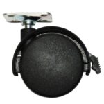 Ρόδα διπλή Φ40 mm με πέλμα & φρένο 38 x 38 mm μαύρη