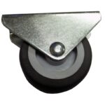 Ρόδα Φ50 mm σταθερή με πέλμα 68 x 26 mm, γαλβανιζέ/μαύρη