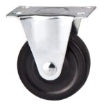 Ρόδα σταθερή με πέλμα Φ50 mm  60χ46mm μαύρη