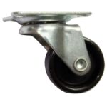 Ρόδα Φ25 mm με πέλμα 38 x 38 mm, γαλβανιζέ/μαύρη