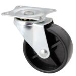 Ρόδα Φ30 mm με πέλμα 38 x 32 mm, γαλβανιζέ/μαύρη