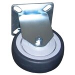 Ρόδα Φ75 mm σταθερή με πέλμα 65 x 65 mm, γαλβανιζέ/γκρι