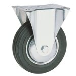 Ρόδα σταθερή με πέλμα Φ125 102x84mm μαύρη