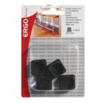 Τάπες πλαστικές χωνευτές τετράγωνες μαύρες 22 x 22 mm x 4 τεμ.