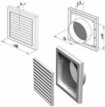 ΚΑΠΑΚΙ ΕΞΑΕΡΙΣΜΟΥ ΜΕ ΣHΤΑ ΠΛΑΣΤΙΚΟ,  Ø125MM,187 Χ187ΜΜ, ΛΕΥΚΟ